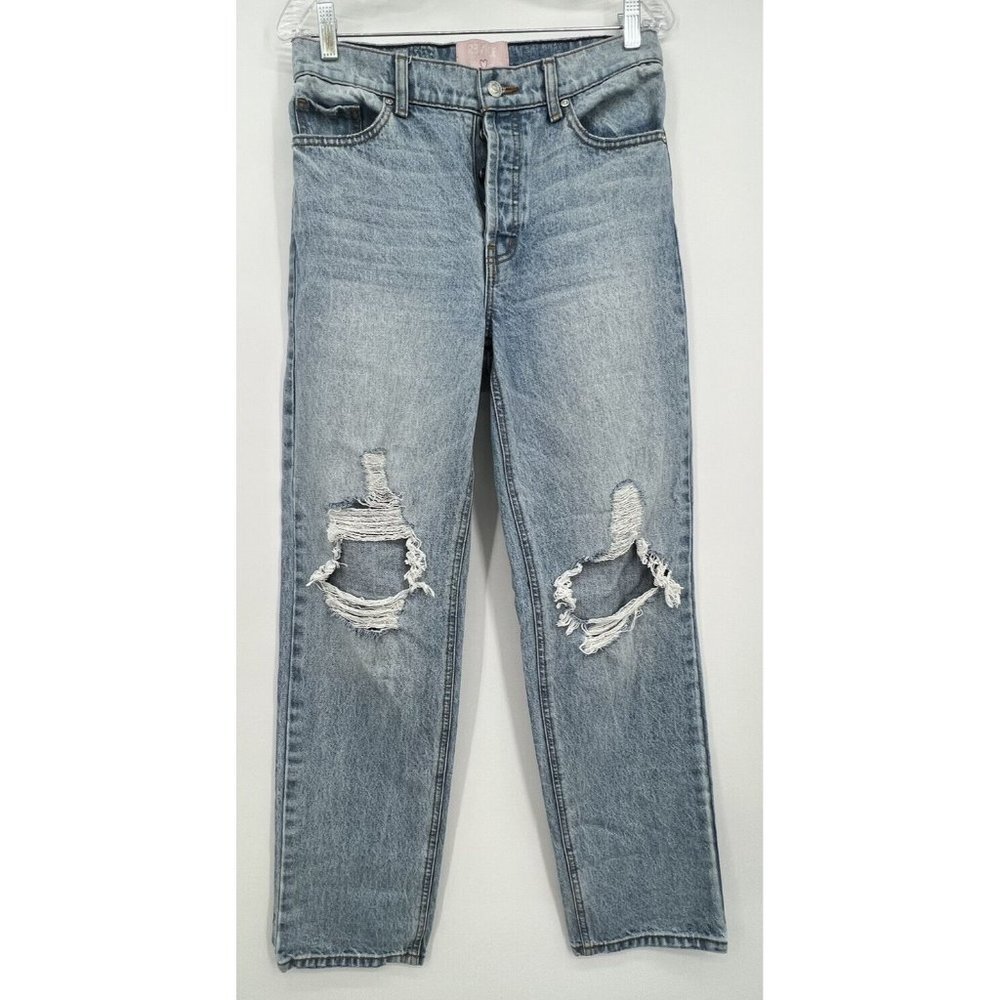 Revice Super 80s Catwalk Straight Leg Jeans Size 26 Distressed High Rise Relaxed